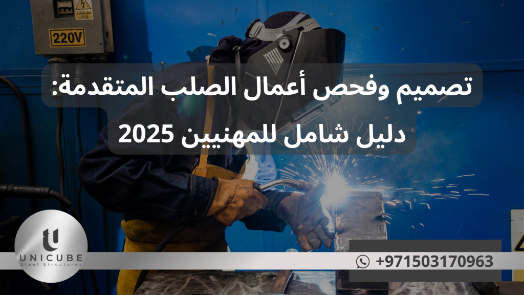 دليل متخصص في تصميم وفحص أعمال الصلب المتقدمة للمهندسين. تقنيات حديثة، معايير دولية، وأفضل ممارسات الجودة في الهندسة المدنية والبناء المعدني.