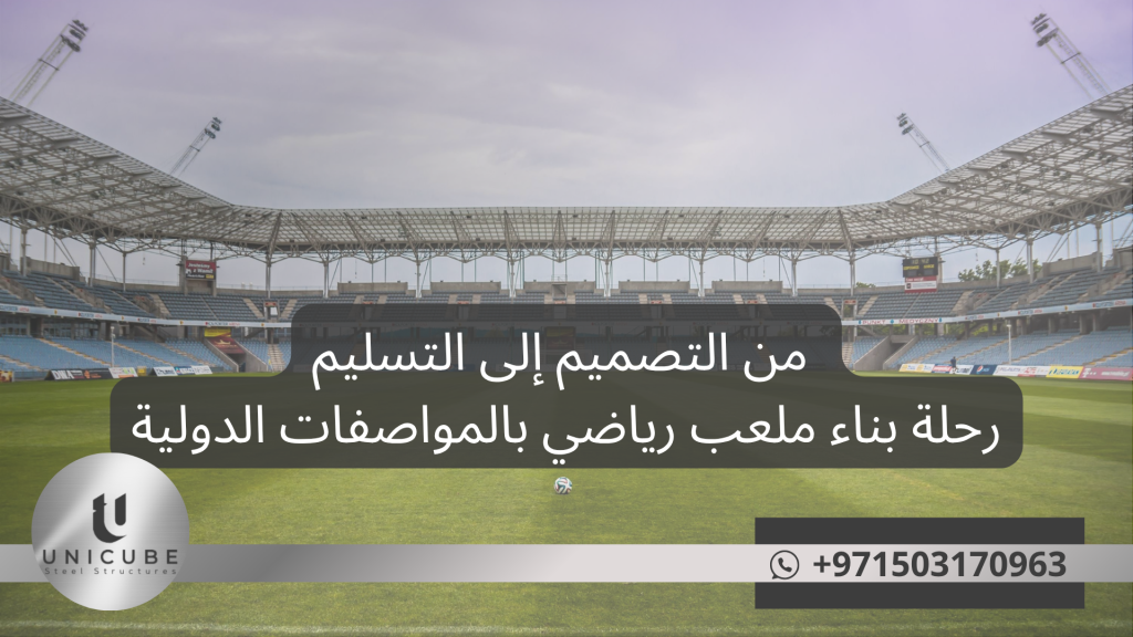 رحلة شاملة لبناء الملاعب الرياضية بالمواصفات الدولية | من التصميم للتسليم | خبرة متقدمة في المشاريع الكبرى | معايير FIFA وUEFA واللجنة الأولمبية